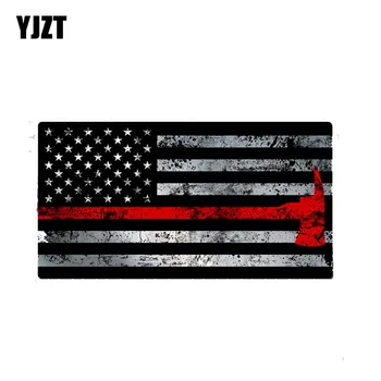 

YJZT 14CM*7.4CM Reflective Car Sticker Firefighter Personality Decal PVC 12-0465