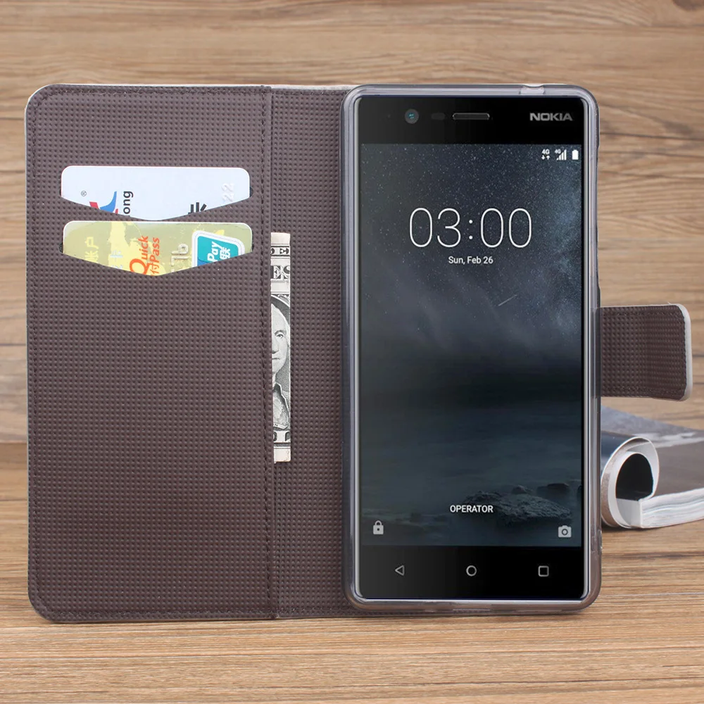 Роскошный кожаный чехол для телефона Nokia 5 флип высокая версия 6 мобильный кошелек