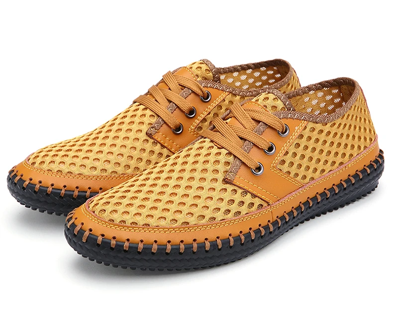 VESONAL/Летняя дышащая мягкая мужская обувь из натуральной кожи с сеткой для мужчин; повседневная обувь для взрослых; качественный светильник; сетчатая обувь;