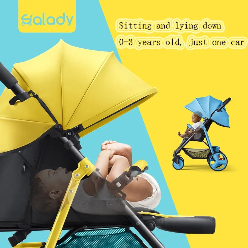 

2018 new baby stroller foldable and lightweight, one-button folding convenient four-wheeled cart