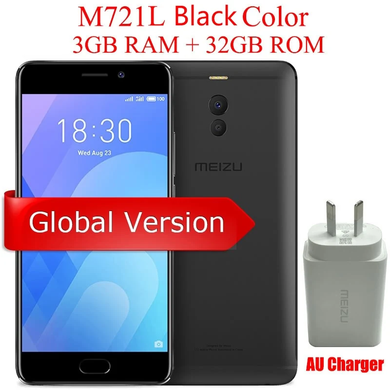 Meizu M6 Note, 3g, 16G, 4G, LTE мобильный телефон, Восьмиядерный процессор Snapdragon 625, экран 4000 дюймов, мАч, батарея, быстрая зарядка - Цвет: AU Black 3G 32G