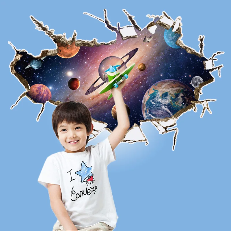 Outer space Astronauts wall stickers for kids room nursery living room