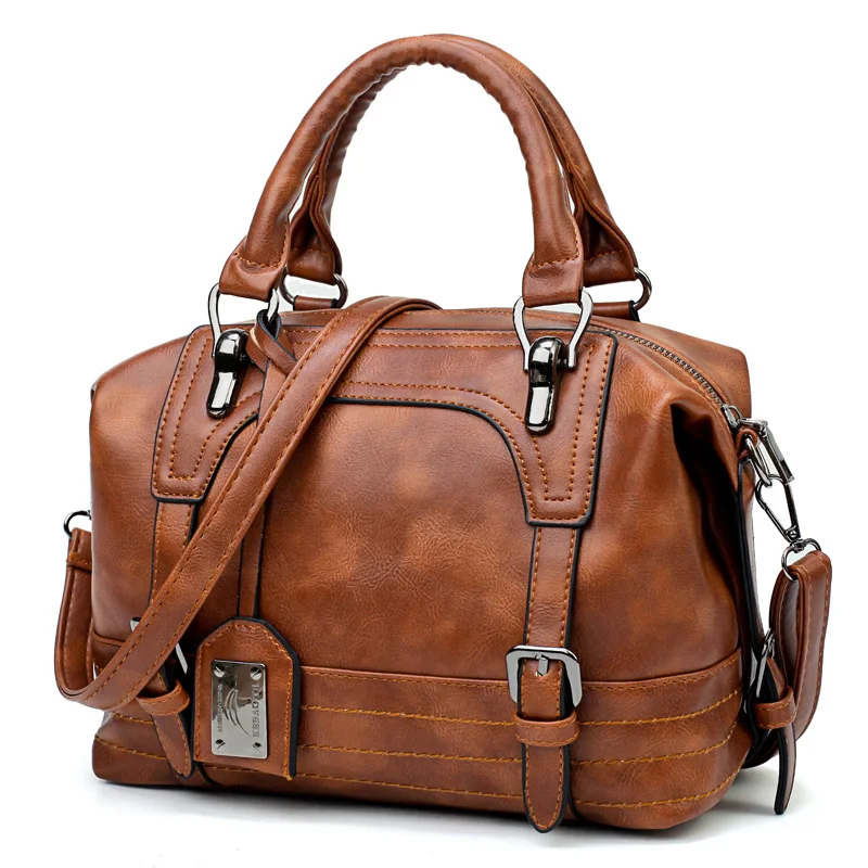 

2019 New Chinese Best-selling Lady Retro Boston Shoulder Bag High Quality High Value Ladies Fashion PU Shoulder Bag