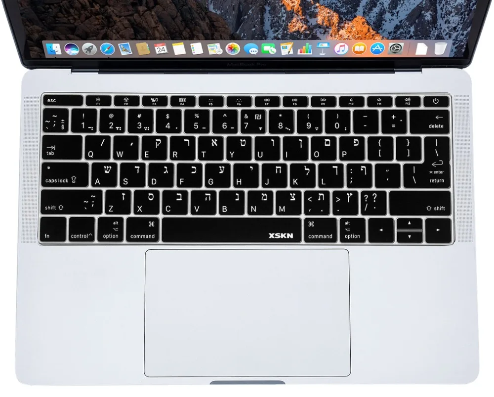 XSKN иврит металлический золотой чехол для клавиатуры Israelite Кремниевая кожа для нового Macbook Pro 13 A1708(плоский ключ, без сенсорной панели) и Macbook 12