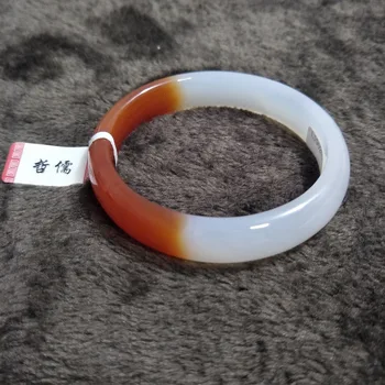 

Zheru Jewelry Pure Natural Red Agate Bracelet Elegant Red and White Bicolor 54-62mm Female Gifts A Class A National Certificate