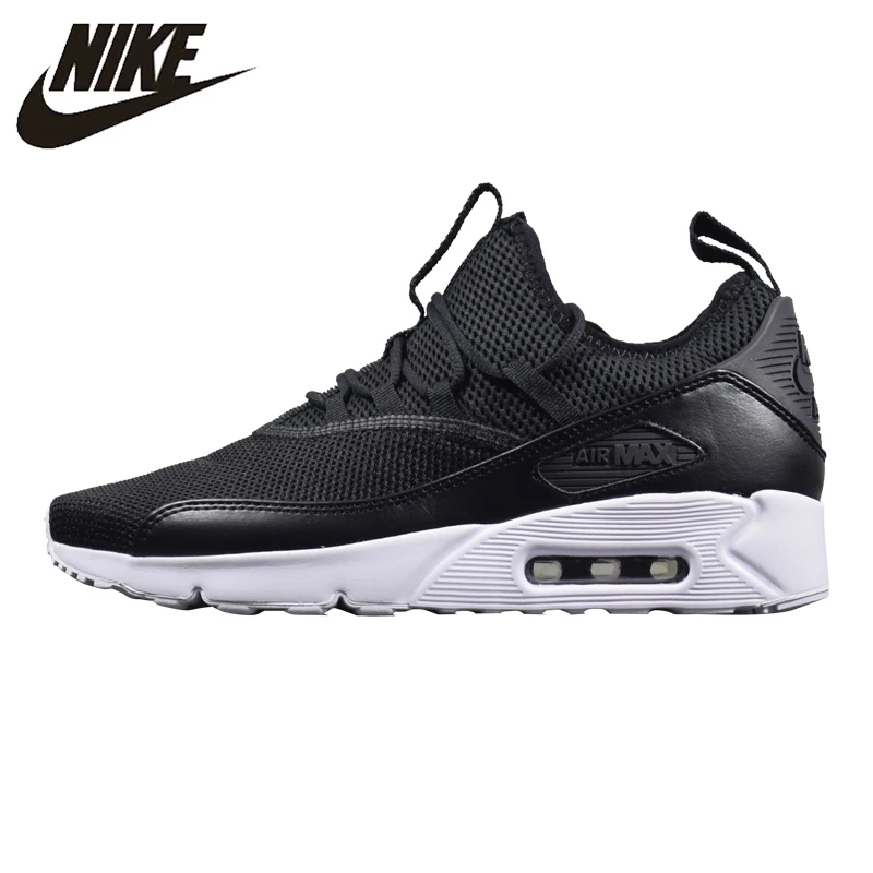

Nike Air Max 90 EZ Men Running Shoes, Black & White, Shock Absorbent Breathable Lightweight Wear-resistant AO1745 001