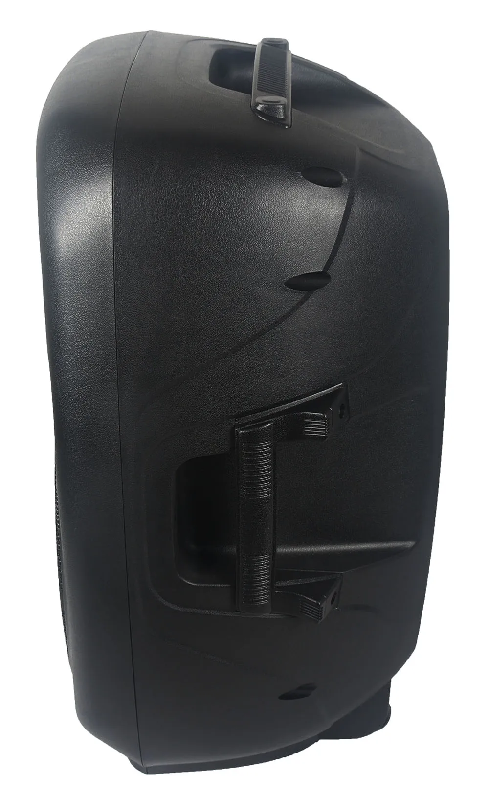 side of 15” powered dj pa speaker with sd card bluetooth usb mp3 player for paly music on the party and sing song