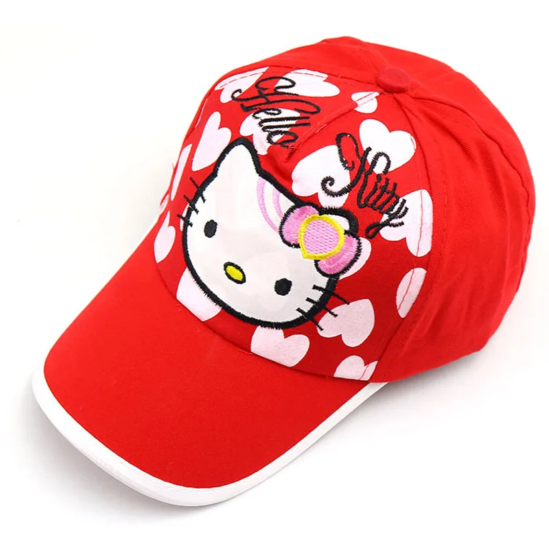 Hello kitty/летние шапки принцессы для маленьких девочек, для маленьких мальчиков и девочек, коллекция года, Детская кепка с рисунком hello kitty, милая бейсболка для улицы - Цвет: C