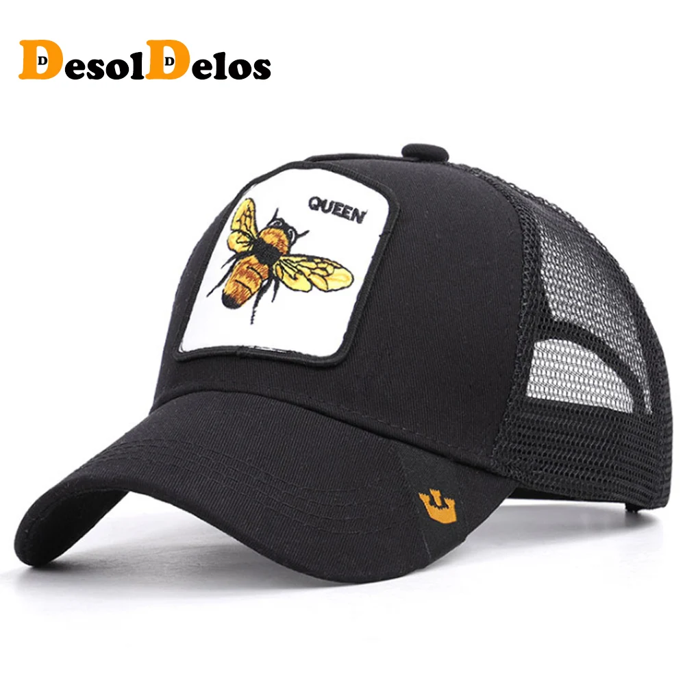 

Summer Men's Baseball Cap Animal Embroidery Bee Cartoon Duck Mesh Breathable Lady High Quality Outdoor Visor Truck Driver Cap