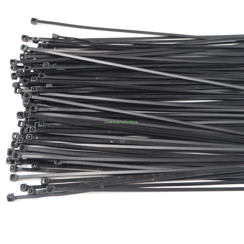 200 шт 4X250 мм(10 дюймов) черный самоблокирующийся пластиковый нейлоновый кабельные стяжки зипкорд