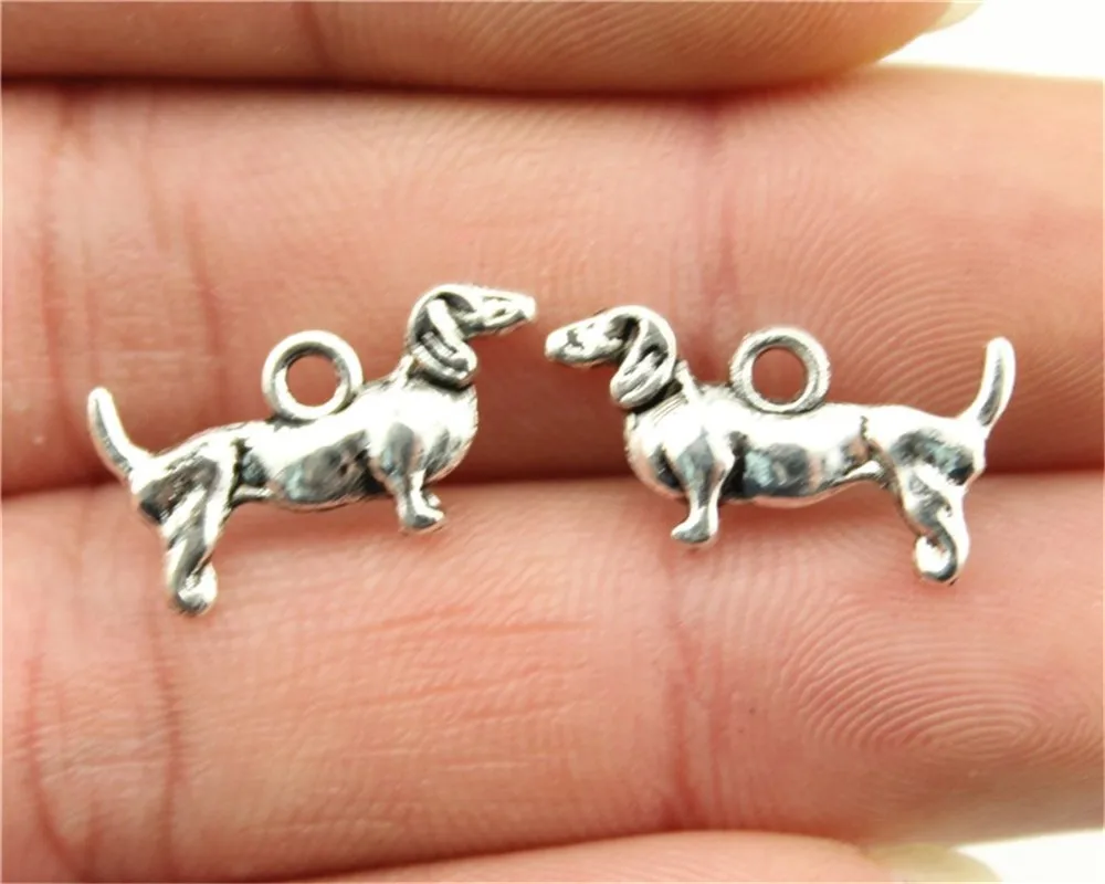 

WYSIWYG 10pcs 10x18mm Antique Silver Color Dachshund Dog Pendant Charm Dog Pendant Diy Dachshund Dog Pendant