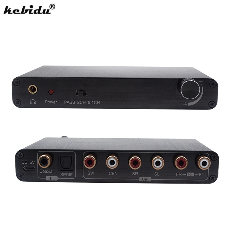 

kebidu New 5.1CH HDMI Digital Audio Converter Decoder SPDIF Coaxial to RCA DTS AC3 digital to 5.1 Amplifier Analog for PS3,DVD
