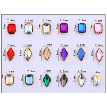 

50 pcs 3D Metallic Rhinestone nail studs / Rhombus design charm Nail design nail art/ Manicure Nail 3D decorations,HR652, 7X10mm