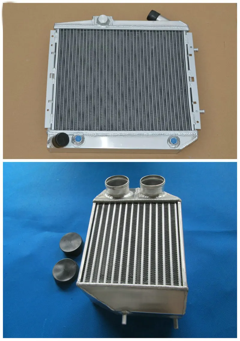 Aluminum Radiator&Intercooler&Cooling Fans FOR RENAULT SUPER 5/R5 9/11 1.4L GT TURBO MT 85-91 86 87 88 89 90 91