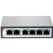 6-Порты и разъёмы коммутатор Gigabit PoE с 4 гигабитный порт PoE Порты(IEEE802.3at) и 2 Gigabit uplink