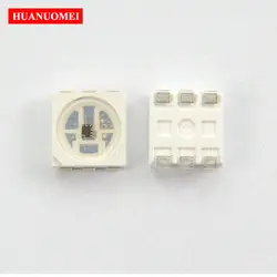 HD107S светодиодный чип 5050 SMD RGB HD107S (как APA102/APA107) чип; 6 контактов SMD 5050 встроенный; вход DC5V, 0,3 Вт, 60ма; SOP-6; 1000 шт./пакет