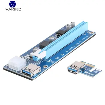 

PCI Express 1X To 16X Extender Graphic Riser Card Adapter With IDE 6 PIN Power Port For BTC Miner Mining LTC