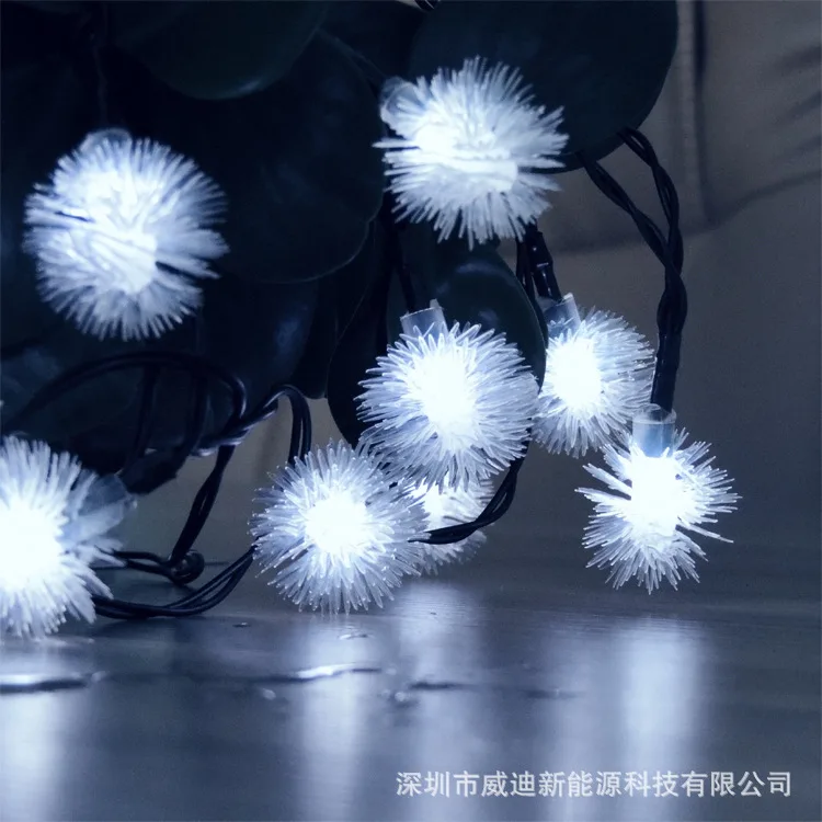 

Solar 20LED light bulb shape lamp string eight flashing mode Christmas lights