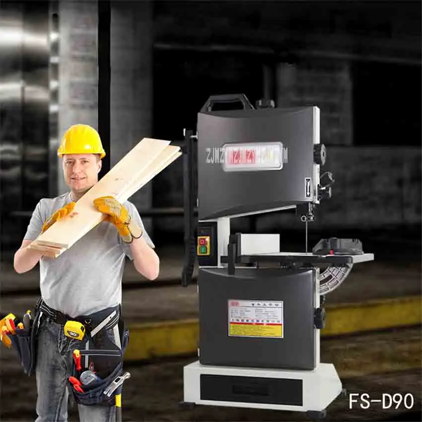 FS-D90 Multifunctional Band Saw Machine Small Home Woodworking Beads Cutting Machine Professional Band-Sawing Machine 220V 500W