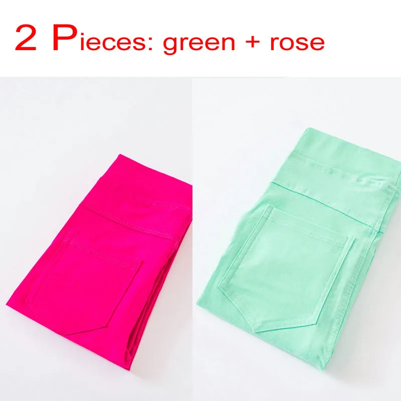 ; однотонные узкие брюки ярких цветов для девочек; узкие брюки; детские леггинсы - Цвет: rose green