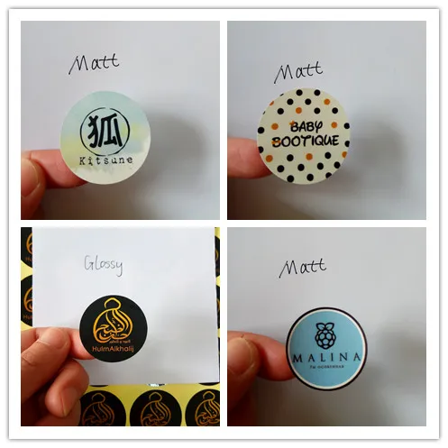 

Custom Logo Printing Sticker Lables Glossy Coated Art Paper/Clear PVC Material for choose 100pcs/lot