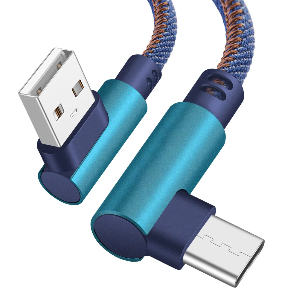AIFFECT 90 Degree USB Cable For iPhone Fast Charging Micro Cable For Samsung Charger Cable L Type C Mobile Phone Data Cable For HUAWEI XIAOMI 07
