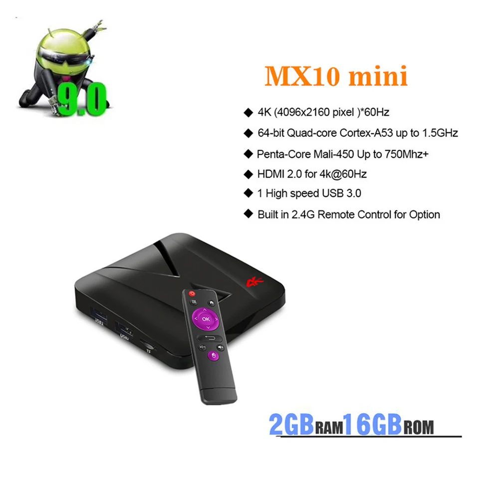 IPTV France Arabic Belgium Netherlands MX10 MINI 2GB+16GB Android 9.0 USB3.0 QHDTV 1 Year IPTV France Arabic Android 9.0 IP TV