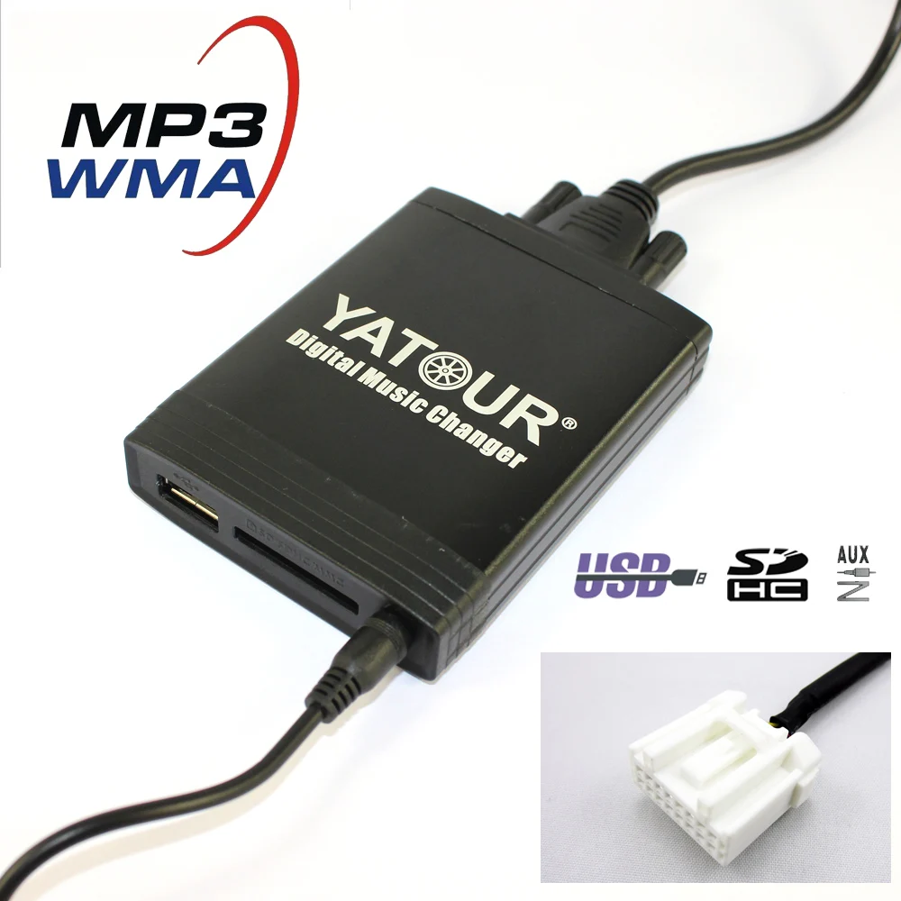 

Yatour YT-M06 CAR Digital music changer For mazda 3 5 6 cx-7 mpv 2003-2008 Car MP3 interface USB SD MP3 SD AUX adapter