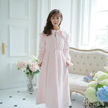 Флисовая ночная рубашка принцессы женский длинный халат розовая пижама зимняя ночная рубашка утолщенная одежда для сна