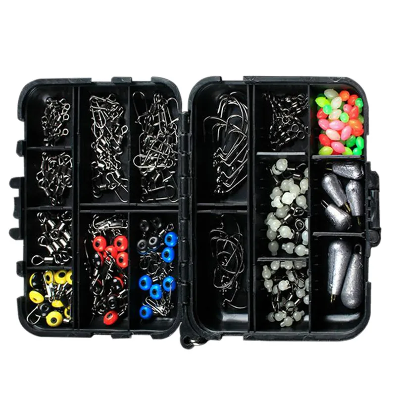 177 pcs/boxes Fishing Accessories Hook Swivel Weight Fishing Lead