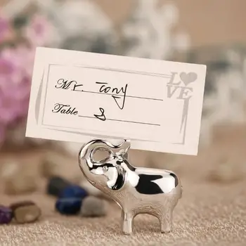 

100pcs Silver Elephant Place card Holders Wedding table Decoration Party Supplies favors gifts for Bridal Shower SN233