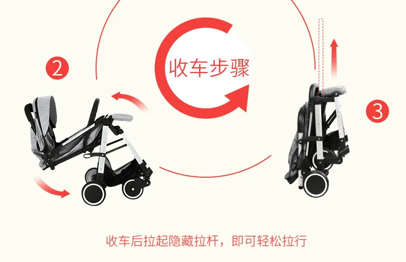 Легкая детская коляска портативная может лежать С четырехколесным амортизатором коляска складной высокий вид детская коляска