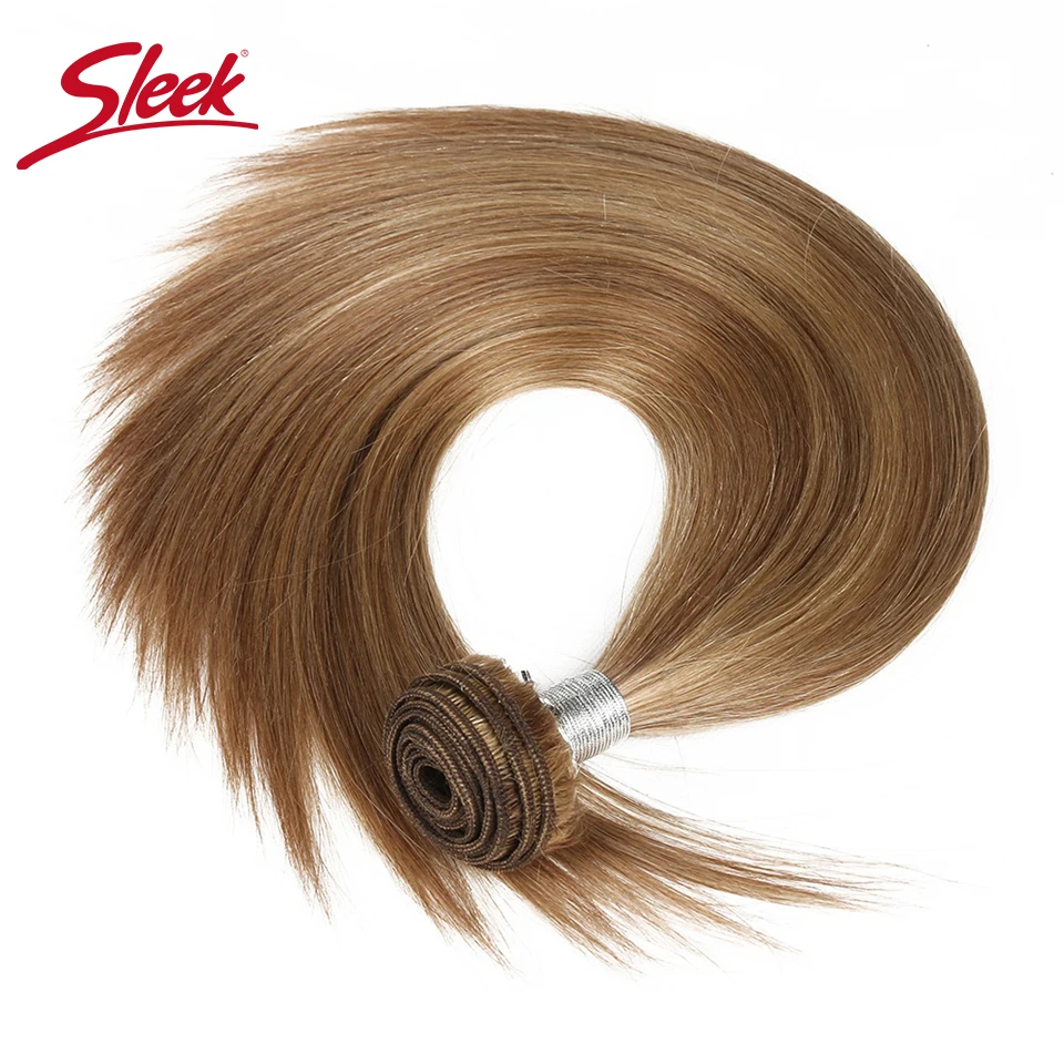 Sleek Virgin One Piece Honey Blonde P27/613 P10/16 Double Drawn Brazilian Mink Silky Straight Remy Human Hair Weave Bundles
