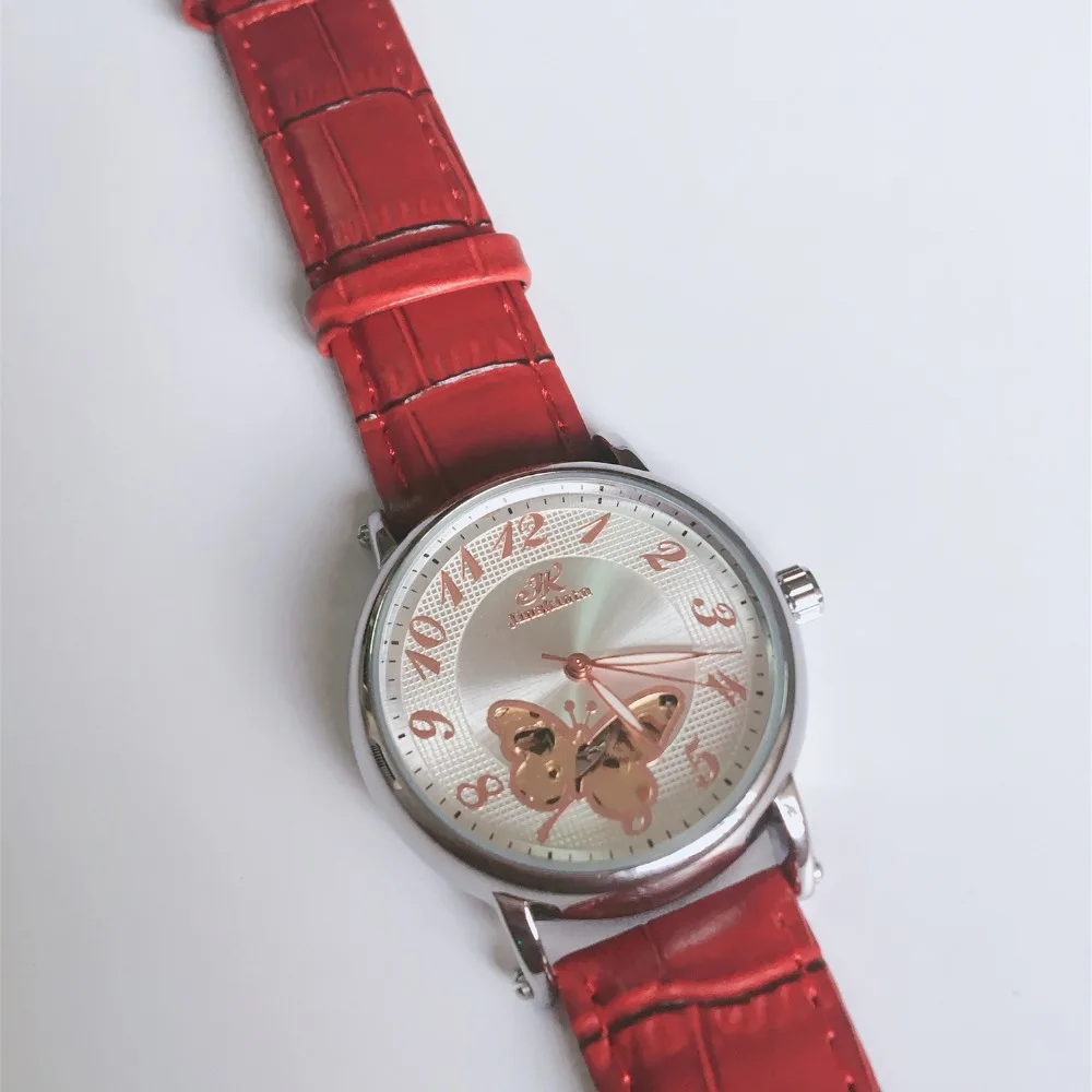 Женские Автоматические часы со скелетом, женские часы с бабочкой, женские механические наручные часы, часы из змеиной кожи, 30 м