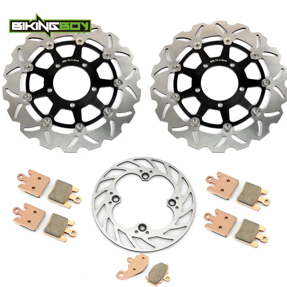 

BIKINGBOY Front Rear Brake Discs Rotor Disks Pads for Kawasaki Ninja ZX10R ZX-10R 04 05 06 ZX-6RR ZX6RR 2005 2006 ZX6R 636 ZX-6R