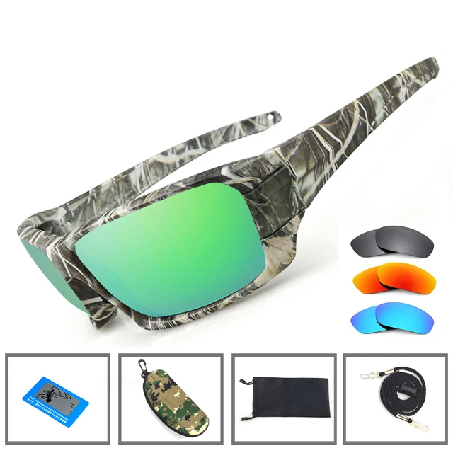 US $7.69 BOLER Fishing Sunglasses 4 Polarized UV lens Camouflage Frame Men Women Sport Sun Glasses Camping D