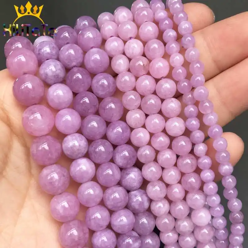 

A+ Purple Angelite Stone Natural Beads Round Loose Spacer Beads For Jewelry Making DIY Bracelet Accessories 15"inches 4/6/8/10mm
