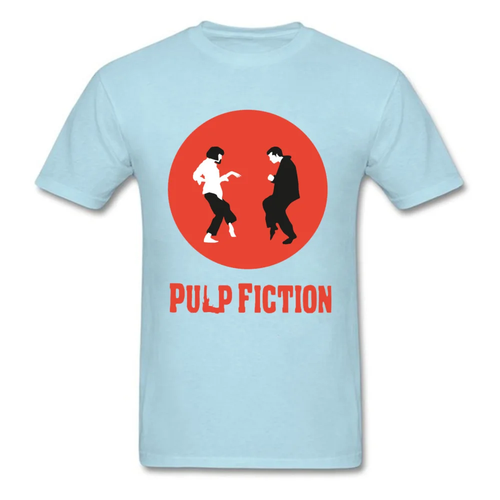 Printed On Pulp-Fiction190618 Short Sleeve Summer/Autumn Tops Shirt Fashion Crew Neck 100% Cotton Tshirts Young T Shirts Pulp-Fiction190618 light