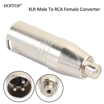 DOITOP 3Pin XLR Plug Male To RCA Female AV Adapter XLR To RCA Converter Audio Extension Cord Converter for Microphone Amplifier