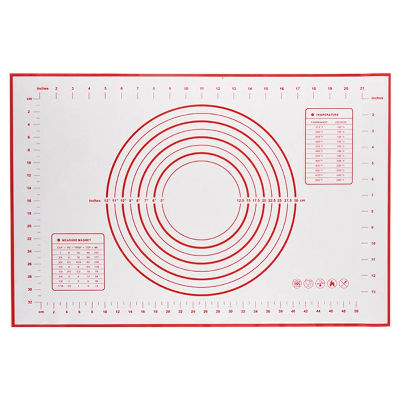 40*60 см силиконовый коврик для духовки Макарон силиконовый коврик для выпечки шкала прокатный антипригарный тестомес коврик Кондитерские инструменты - Цвет: Red