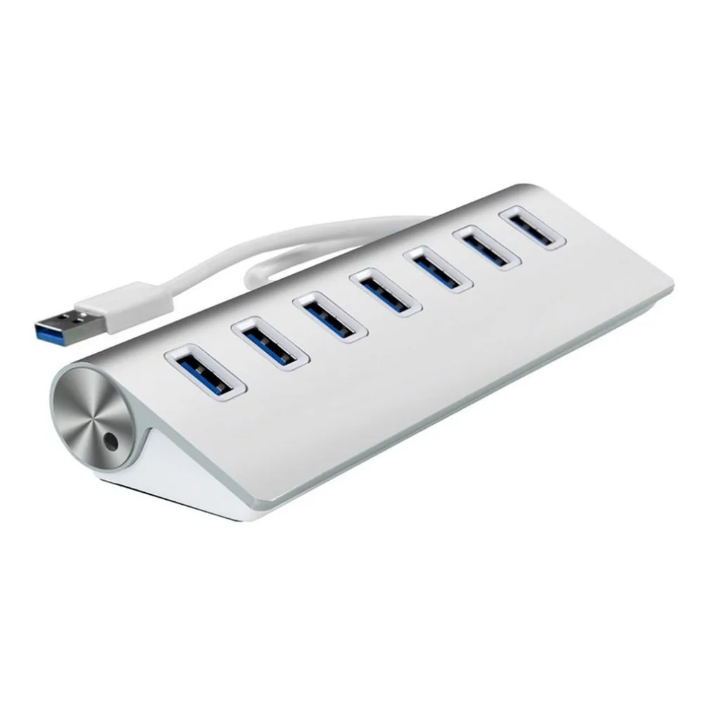 

7 Ports USB 3.0 HUB Card Reader Connector Supports Hot Swap Aluminum Alloy Adapter Extender Splitter For Keyboard Computer