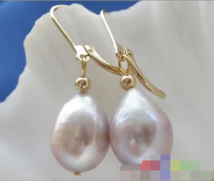 

Free shipping 00306 lavender DRIP FRESHWATER PEARL DANGLE EARRING 14