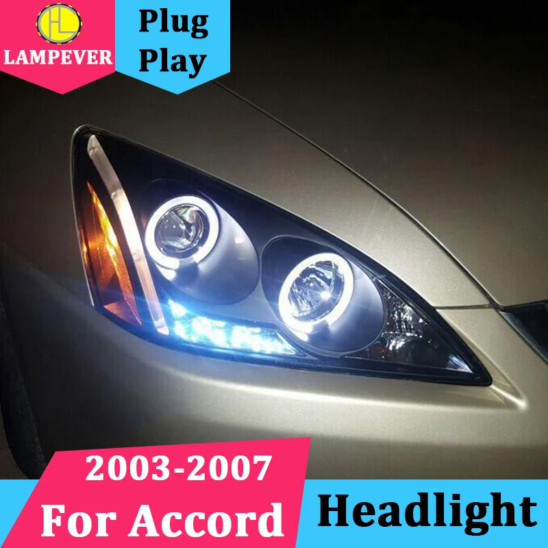 car Headlights Head lamp for Honda Accord 2003 2007 LED Headlight DRL