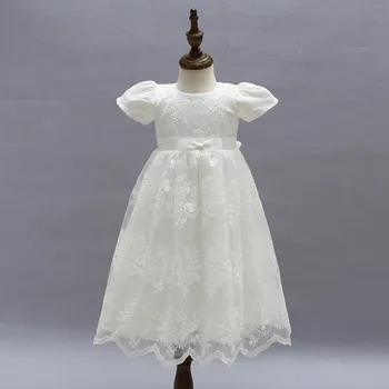 

Baby long lave dress white wedding dress baptism dress 2019 vestidos New toddler girls clothes cute child girls outfits