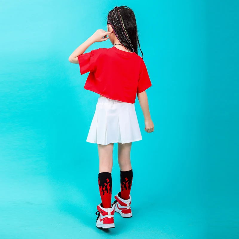 Summer baby girls clothing set Cotton cheerleader costume kids hip hop dance costumes kids toddler girl clothes 130 140 150 160 (13)