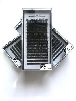 15rows/case,6~15mm mix in one tray, high quality synthetic mink,natural mink,individual eyelash extension,cilios false eyelashes