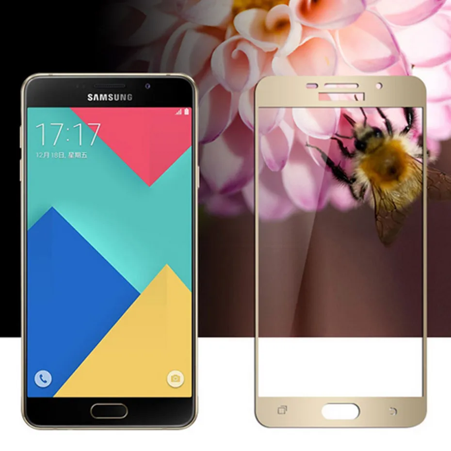 Защитное стекло для samsung J5 J3 J7 2017 A3 A5 A7 полное покрытие защита экрана закаленное a5
