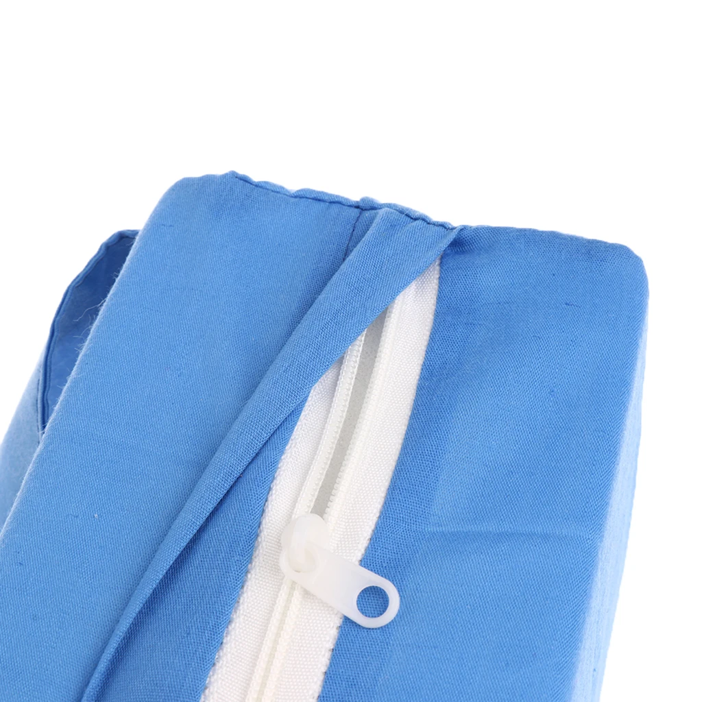 Soft Sponge Cotton Knee Pillow Leg Cushion Anti-Bedsore Ankle Foot Pad Blue/White