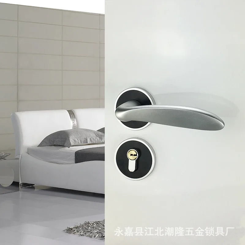 

2018 Fechadura Digital Bedroom Door Lock, European Solid Wood General Purpose Split Mute Black And White Space Aluminum Lock.