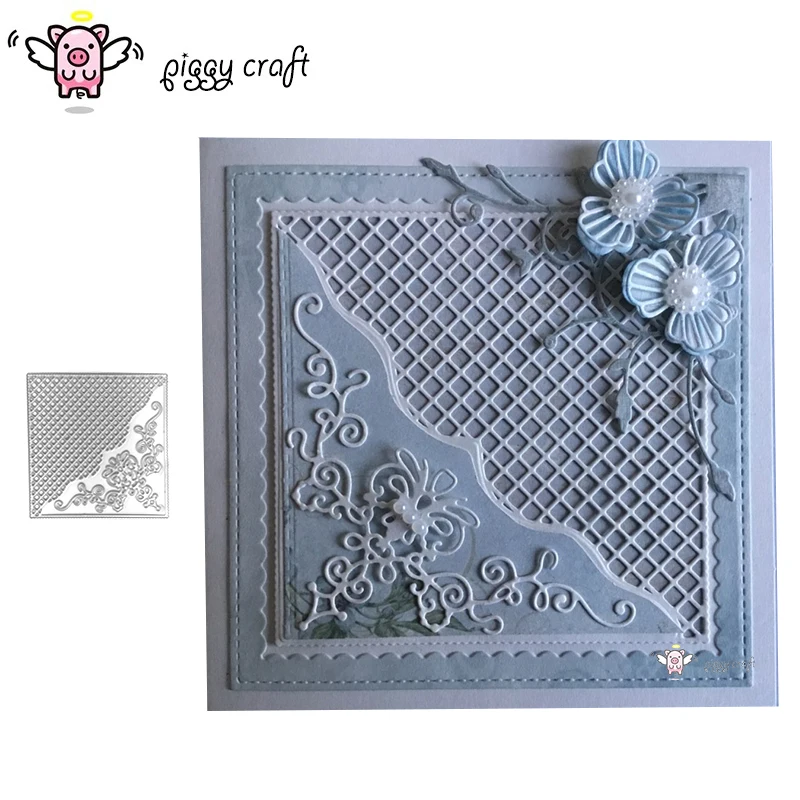 

Piggy Craft metal cutting dies cut die mold Grid Background Frame Scrapbook paper craft knife mould blade punch stencils dies